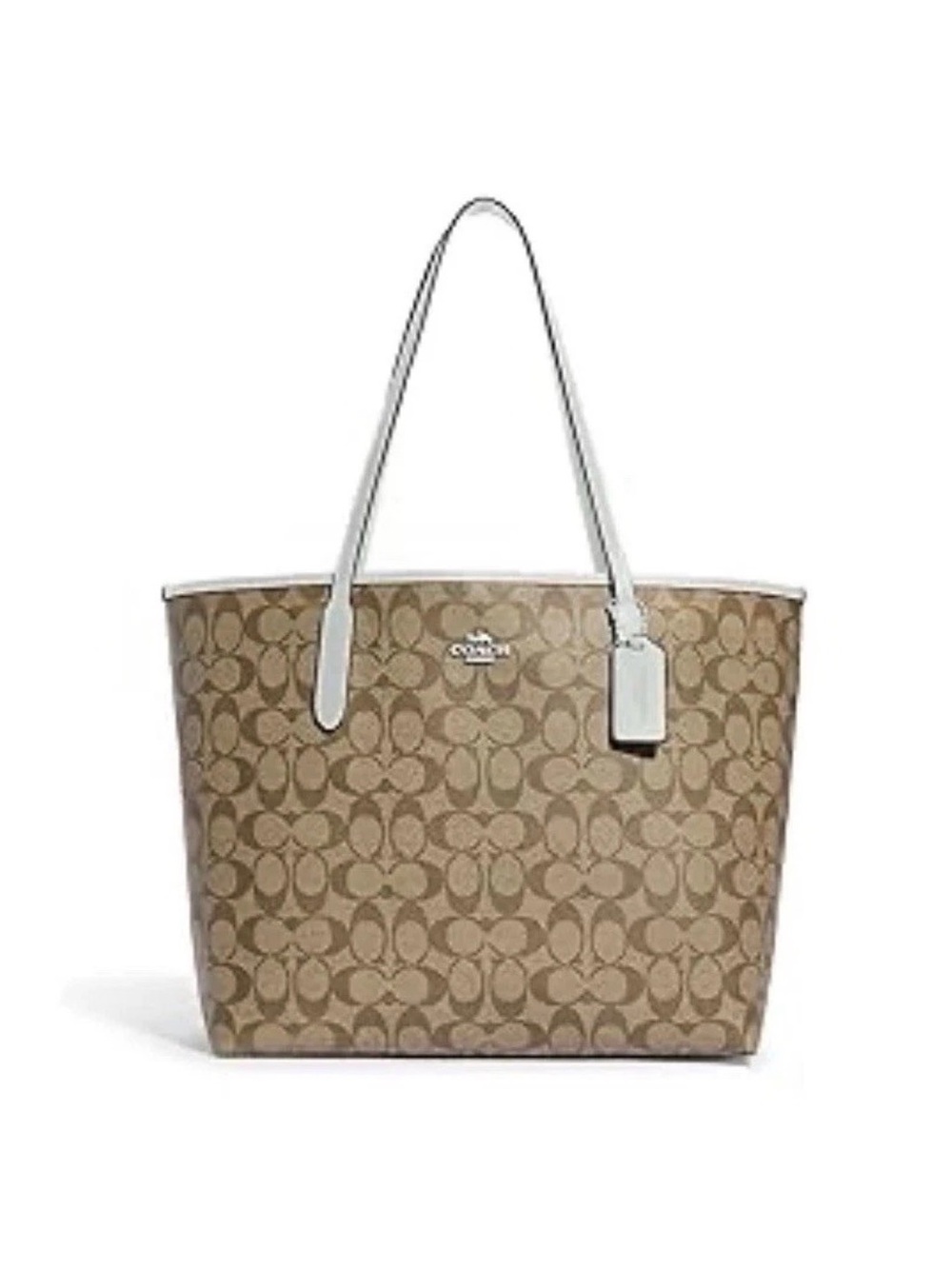 NWT COACH Signature Logo City Large Tote - Khaki Light Sage (WP184) - Picture 2 of 15